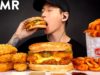 ASMR SPICY CHEESY CHICKEN SANDWICH & JALAPENO POPPERS MUKBANG  (No Talking) EATING SOUNDS