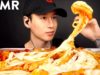 ASMR SPICY CHEESY RICE CAKES MUKBANG (No Talking) UNBOXING & EATING SOUNDS