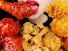 ASMR SPICY CHICKEN, FRIED CHICKEN SKIN 양념반 후라이드반 치킨, 닭껍질 튀김 먹방
