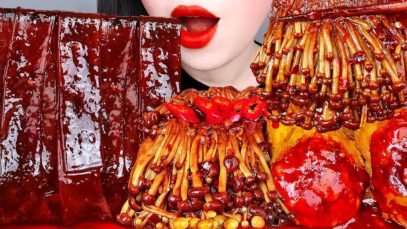 ASMR SPICY CHICKEN, GOLD ENOKI MUSHROOM, MARA GLASS NOODLES 직접만든 양념치킨, 마라팽이버섯, 중국당면 먹방 EATING SOUNDS