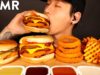 ASMR SPICY CHICKEN SANDWICH, BACON CHEESEBURGER & ONION RINGS MUKBANG (No Talking) EATING SOUNDS