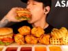ASMR SPICY CHICKEN SANDWICH, CHICKEN WINGS & WAFFLE FRIES MUKBANG (No Talking) EATING SOUNDS