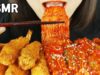 ASMR SPICY ENOKI MUSHROOM + FRIED SHRIMP 매콤한 팽이버섯볶음과 새우튀김 먹방(EATING SOUNDS)MUKBANG