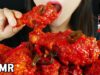 ASMR SPICY FIRE  CHICKEN MADE WITH SPICY FIRE SAUCE 불닭소스로 만든 붉닭치킨(EATING SOUNDS) MUKBANG