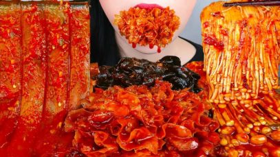 ASMR SPICY FIRE MUSHROOM 불닭 버섯 먹방(요리) *목이버섯, 팽이버섯, 넓적 당면 NO TALKING EATING & COOKING SOUNDS MUKBANG