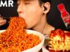 ASMR SPICY FIRE NOODLES & NUCLEAR FIRE FRIES MUKBANG (No Talking) EATING SOUNDS | Zach Choi ASMR
