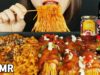 ASMR SPICY FIRE NOODLES + SAMBAL SAUCE ENOKI MUSHROOM 불닭볶음면과 삼발소스 팽이버섯 베이컨말이 (EATING SOUNDS)MUKBANG