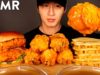 ASMR SPICY FRIED CHICKEN & CHICKEN SANDWICHES + GRAVY MUKBANG (No Talking) EATING SOUNDS