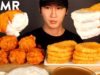 ASMR SPICY FRIED CHICKEN & HASH BROWNS with ALFREDO SAUCE MUKBANG (No Talking) EATING SOUNDS