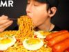 ASMR SPICY INDOMIE MI GORENG & SAUSAGE MUKBANG (No Talking) COOKING & EATING SOUNDS | Zach Choi ASMR