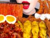 ASMR SPICY NOODLES JJOLMYEON, FRIED SHRIMP 골뱅이 쫄면, 새우튀김, 열빙어 먹방 COOKING & EATING SOUNDS MUKBANG