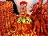 ASMR SPICY OCTOPUS, MARA ENOKI MUSHROOM, CHICKEN FEET 매운 닭발, 팽이버섯, 중국당면, 낙지 먹방 NO TALKING MUKBANG