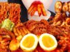 ASMR SPICY OCTOPUS, TTEOKBOKKI, NOODLES, DUMPLING, KIMMARI 쭈꾸미를 넣어 만든 매운 라볶이 김말이 만두 먹방 & 레시피 MUKBANG