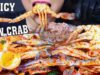 ASMR SPICY RAW BLUE CRAB WITH SPICY SOFT BOILED EGGS AND KIMCHI COOKED RICE EATING SOUNDS LINH ASMR