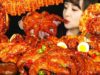 ASMR SPICY SEAFOOD and MUSHROOM (OCTOPUS, SCALLOP, ABALONE, SHRIMP, ENOKI MUSHROOM) MUKBANG