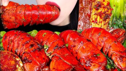 ASMR SPICY SEAFOOD BOIL 랍스터 해물찜먹방 LOBSTER, ENOKI MUSHROOM, NOODLES COOKING & EATING SOUNDS 매운 마라 해물찜