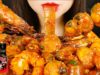 ASMR SPICY SEAFOOD made with Indonesian sambal sauce and Korean spicy fire sauce MUKBANG