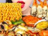 ASMR SPICY SEAFOOD NOODLES 굴 듬뿍 해물라면 먹방(레시피 포함) OYSTER, CRAB, SQUID, MUSHROOM EATING&COOKING SOUNDS