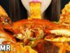 ASMR SPICY SEAFOOD SOUP (CRAB, SHRIMP, SPICY FIRE DUMPLING, FISH CAKE )꽃게,새우,어묵,불닭만두 MUKBANG