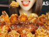 ASMR SPICY SEAFOOD (squid, Octopus, abalone, Enoki Mushroom, Fried Shrimp Head) MUKBANG