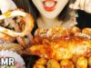 ASMR SPICY SEAFOOD *THE BABY SQUID IN THE SQUID?,  SCALLOPS, ENOKI MUSHROOM (EATING SOUNDS) MUKBANG