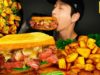 ASMR STEAK & CHEESE SANDWHICH MUKBANG 먹방 | COOKING & EATING SOUNDS | Zach Choi ASMR