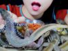 ASMR STEAMED SAND IGUANA WITH BABY CORN (BEST FOOD FOR HALLOWEEN) SAVAGE EATING SOUNDS | LINH-ASMR