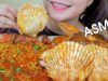 ASMR STIR FRIED SCALLOPS WITH TOKBOKKI SAUCE AND SAMYANG FIRE NOODLES, EATING SOUNDS | LINH ASMR