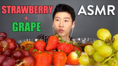 *ASMR* STRAWBERRIES + GRAPES (No Talking) Crunchy + Soft Eating Sounds
