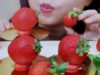 ASMR Strawberry pastry and fresh strawberry , SOFT CRUNCHY EATING SOUNDS | LINH-ASMR