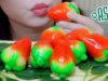 ASMR Strawberry-shaped mung bean cake , SOFT CRUNCHY EATING SOUNDS | LINH-ASMR