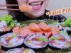 ASMR Sushi Platter (Raw Salmon , Giant sushi roll) chewy EATING SOUNDS | LINH-ASMR