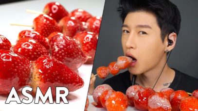 *ASMR* TANGHULU STRAWBERRIES (COOK & ENJOY) No Talking | Crunchy Eating Sounds | Zach Choi ASMR