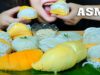 ASMR THAILAND MANGO & DURIAN & JACKFRUIT STICKY RICE CHEWY EATING SOUND | LINH-ASMR mukbang 먹방