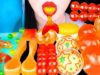 ASMR TIK TOK FRUITS JELLY, EDIBLE SPOON, SHEET JELLY 틱톡젤리, 먹는 숟가락, 넙적젤리, 오렌지 탕후루 먹방 EATING SOUNDS
