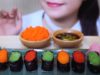 ASMR Tobiko Eggs Sushi, Popping crunchy eating sounds | LINH ASMR