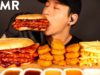 ASMR TRIPLE McRIB & CHICKEN NUGGETS MUKBANG (No Talking) EATING SOUNDS | Zach Choi ASMR