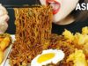 ASMR TRUFFLE OIL BLACK BEAN NOODLES,  FRIED CHICKEN SKIN 트러플오일 짜파게티와 닭껍질튀김먹방 (EATING SOUNDS)MUKBANG