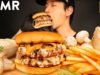 ASMR ULTIMATE MUSHROOM SWISS BURGER MUKBANG | COOKING & EATING SOUNDS | Zach Choi ASMR