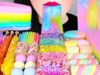 ASMR UNICORN DESSERTS 유니콘 디저트 먹방 EDIBLE SPOONS, HONEYCOMB, JELLY NOODLES 먹는 숟가락, 무지개 젤리, 젤리국수MUKBANG