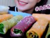 ASMR Vietnamese rice noodle rolls (PHỞ CUỐN) Satisfying CRUNCHY EATING SOUNDS | LINH ASMR