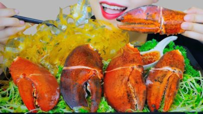 ASMR VIETNAMESE RICE PAPPER X LOBSTER CLAWS X SPROUTS SALAD EATING SOUND | LINH-ASMR