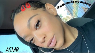 ASMR | watch me do my makeup, GRWM + whispers & tapping
