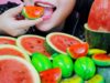 ASMR WATER MELON AND WATER MELON SHAPED MUNG BEAN CAKE EATING SOUNDS | LINH-ASMR