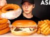 ASMR WHITE TRUFFLE BURGER & ONION RINGS MUKBANG (No Talking) EATING SOUNDS | Zach Choi ASMR
