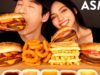 ASMR with ALEX (Double Cheeseburger, Impossible Burger, Onion Rings, Fries) MUKBANG