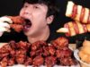 ASMR?BBQ 극한매운왕갈비치킨 신메뉴 먹방 KOREAN BBQ SPICY CHICKEN MUKBANG EATING SOUNDS