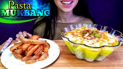 cheesy chicken pasta, mukbang |Eating show/موكبانغ باستا بالشيدر
