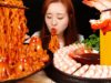 COOKING MUKBANG :) CARBO FIRE NOODLES, SHRIMP RING, PICKLED RADISH. 까르보불닭볶음면과 새우링 먹방