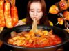 COOKING MUKBANG :) SPICY NOODLES(Jjamppong), CHICKEN SKEWERS, RADISH KIMCHI.닭꼬치와짬뽕,알타리김치